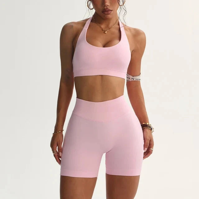 Seamless Halter Sports Bra - Comfortable Daily Fitness & Yoga
