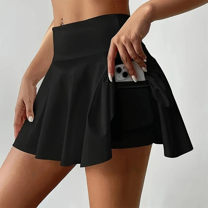 Womens Pocket Power Athletic Skirt - Moisture-Wicking Performance
