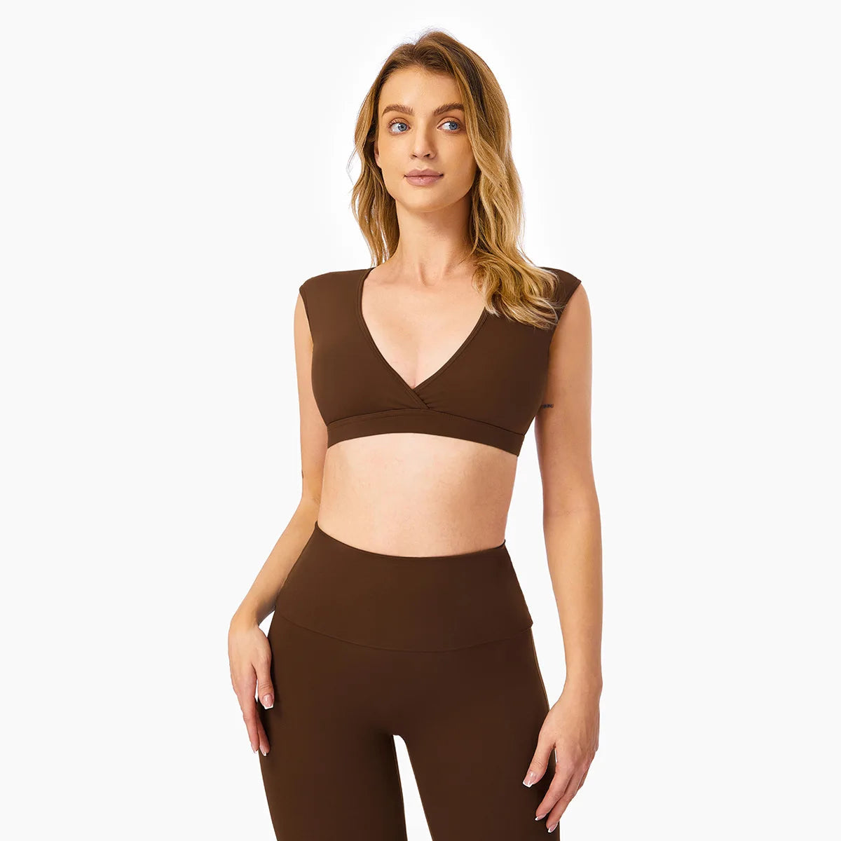 Sporty Seamless Open Back Yoga Bra Top