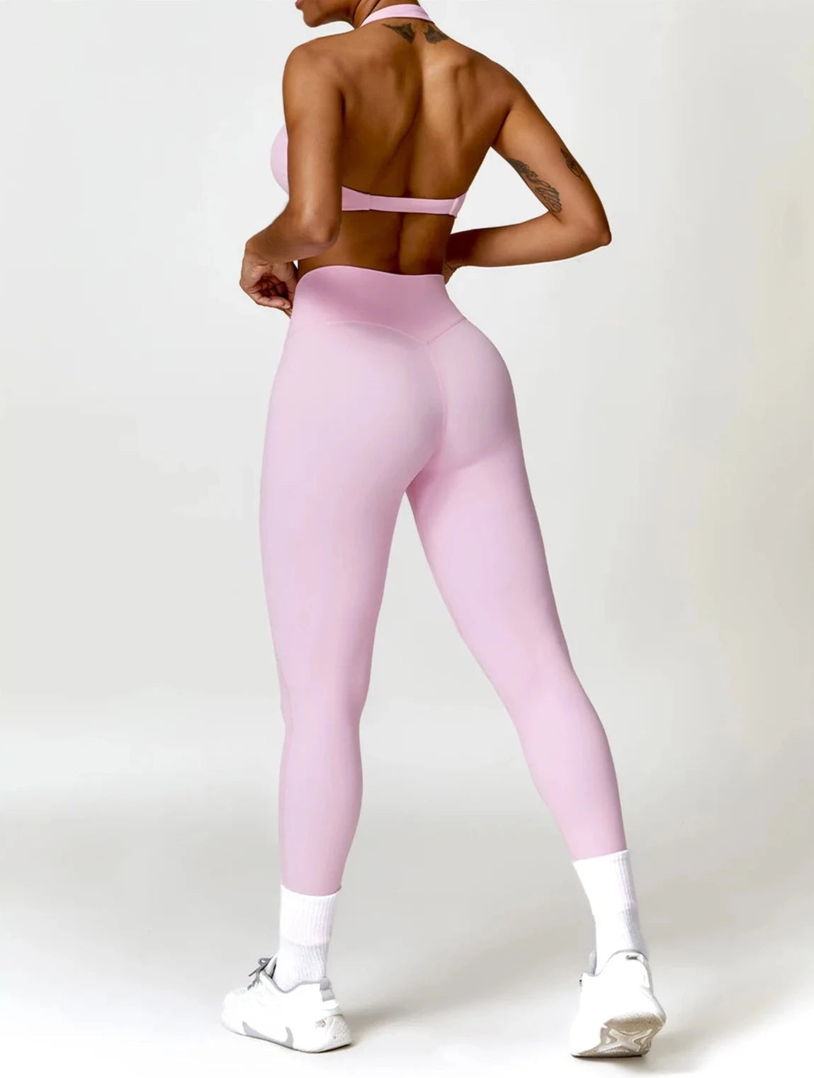 Womens Yoga Bra Set - Pink, Black, Brown, Haze Blue, Yellow Green