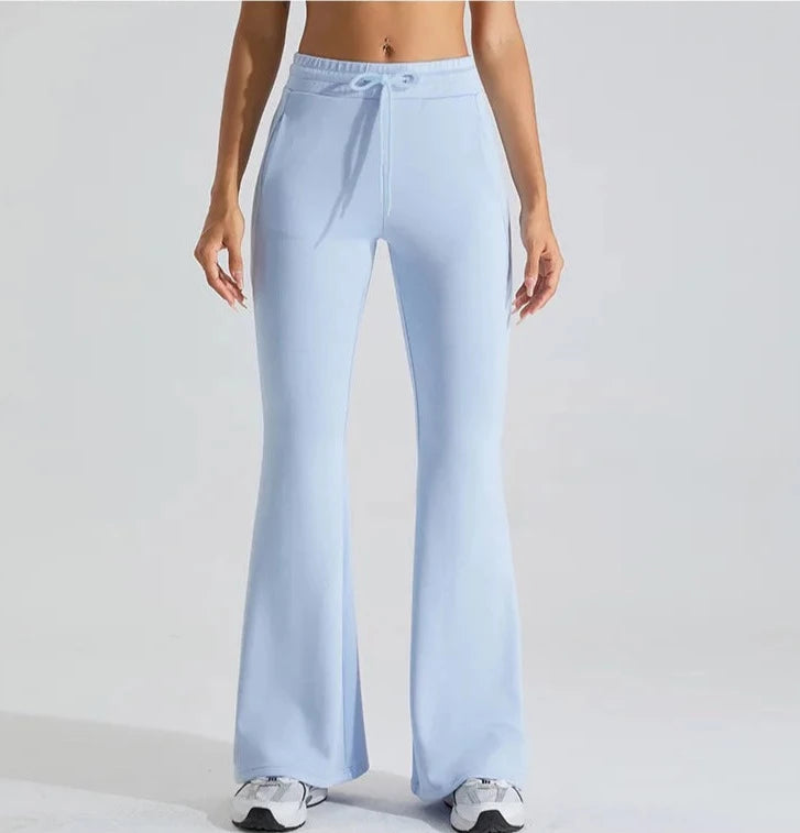 Flare Leggings with Drawstring Waist Elastic - Vibe Style