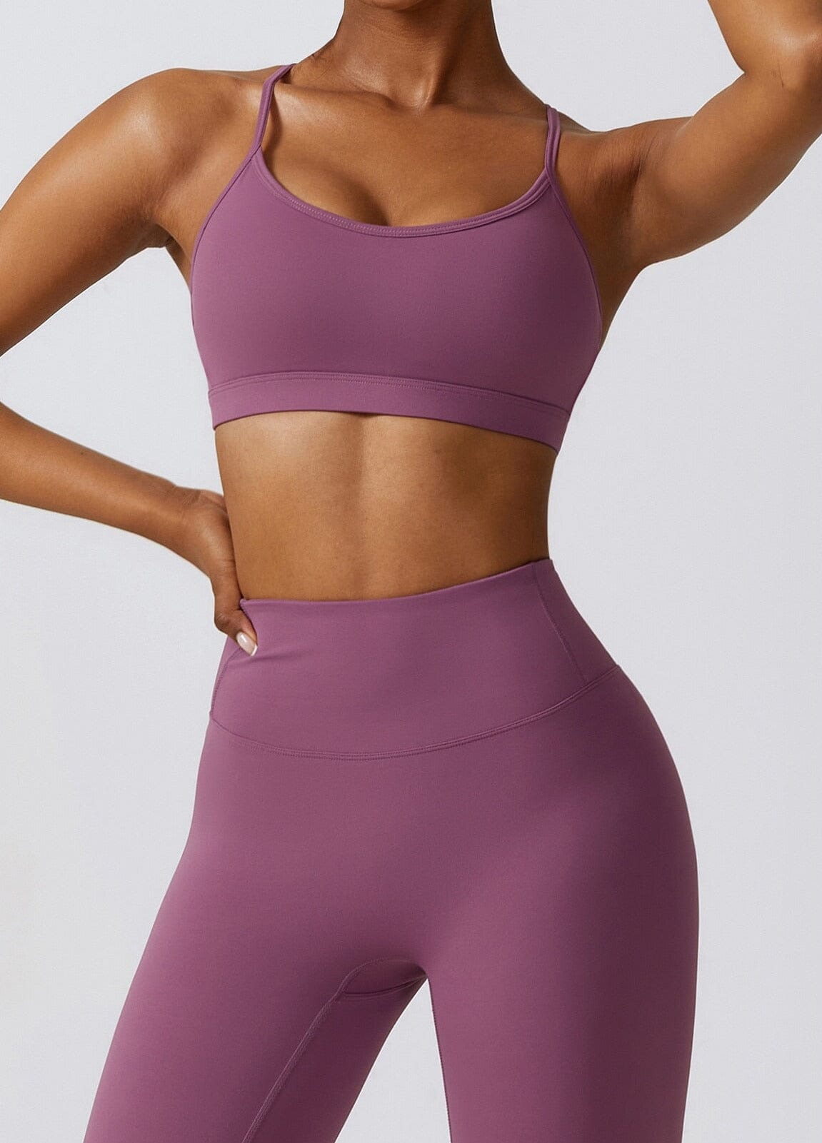 Womens Gym Bra and Leggings Set - Purple/Blue/Black, Various Sizes