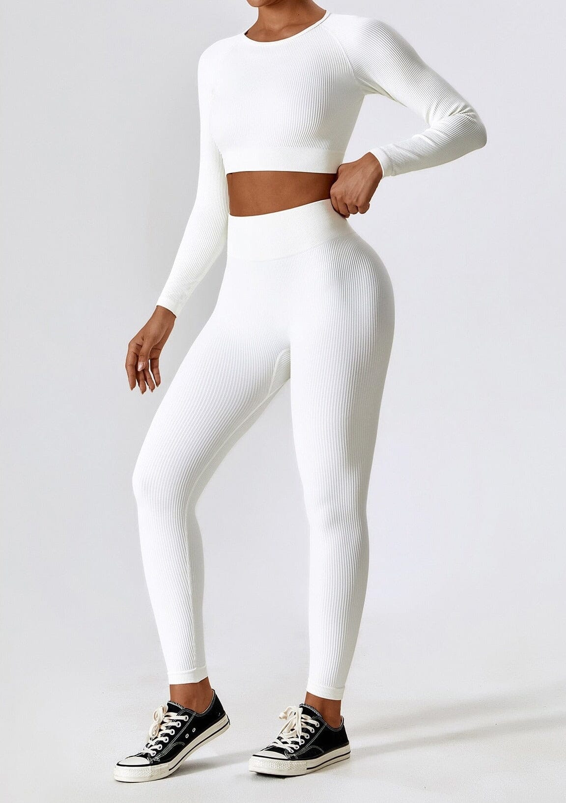 Seamless Leggings and Top Set - Fitness Shirt Combo