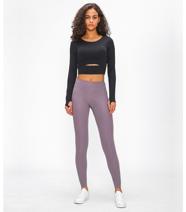 Womens Hollow-Out Yoga Performance Top