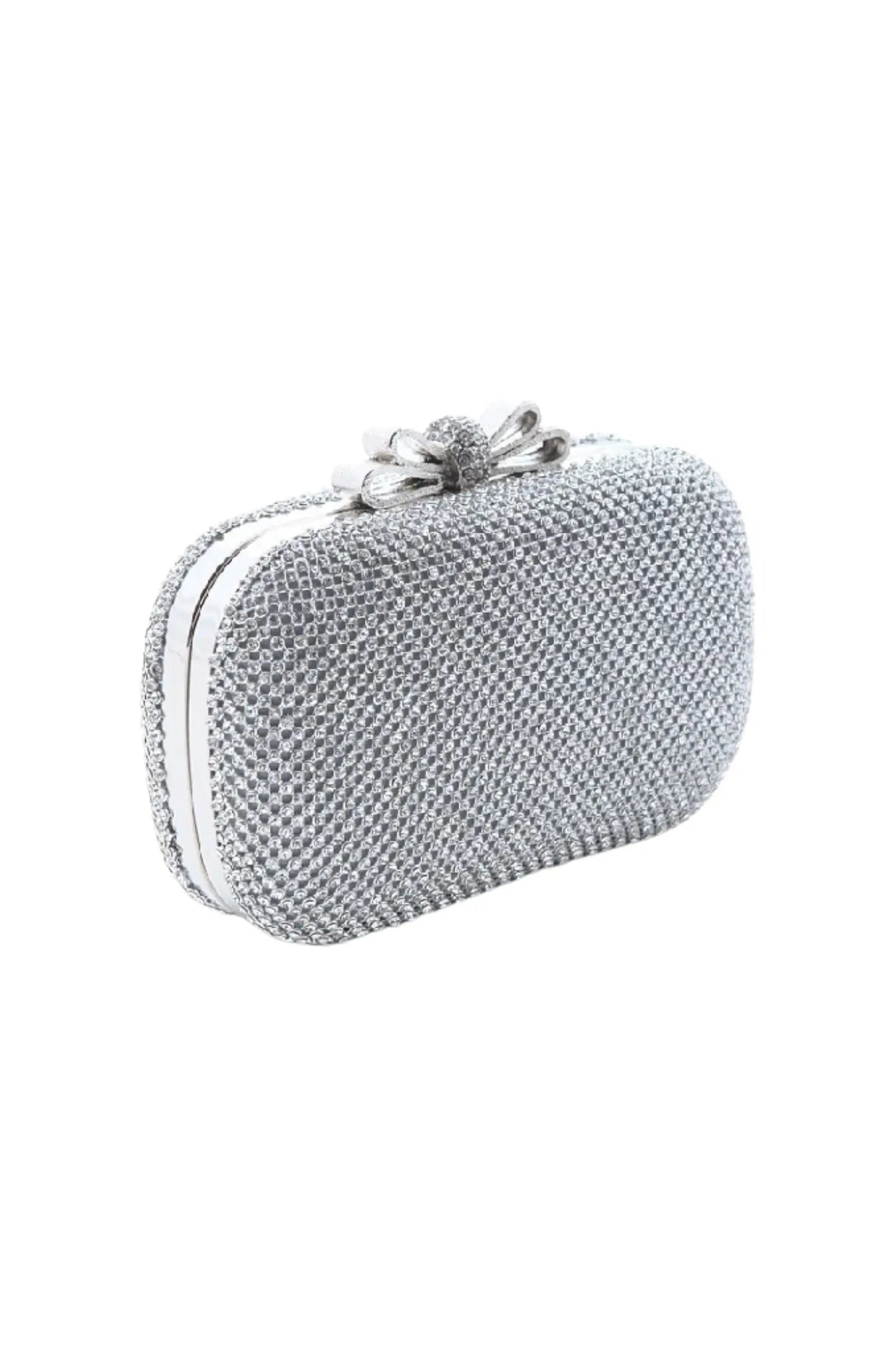 Silver Diamond Chain Shoulder Bag - Elegant Glamorous Accessory