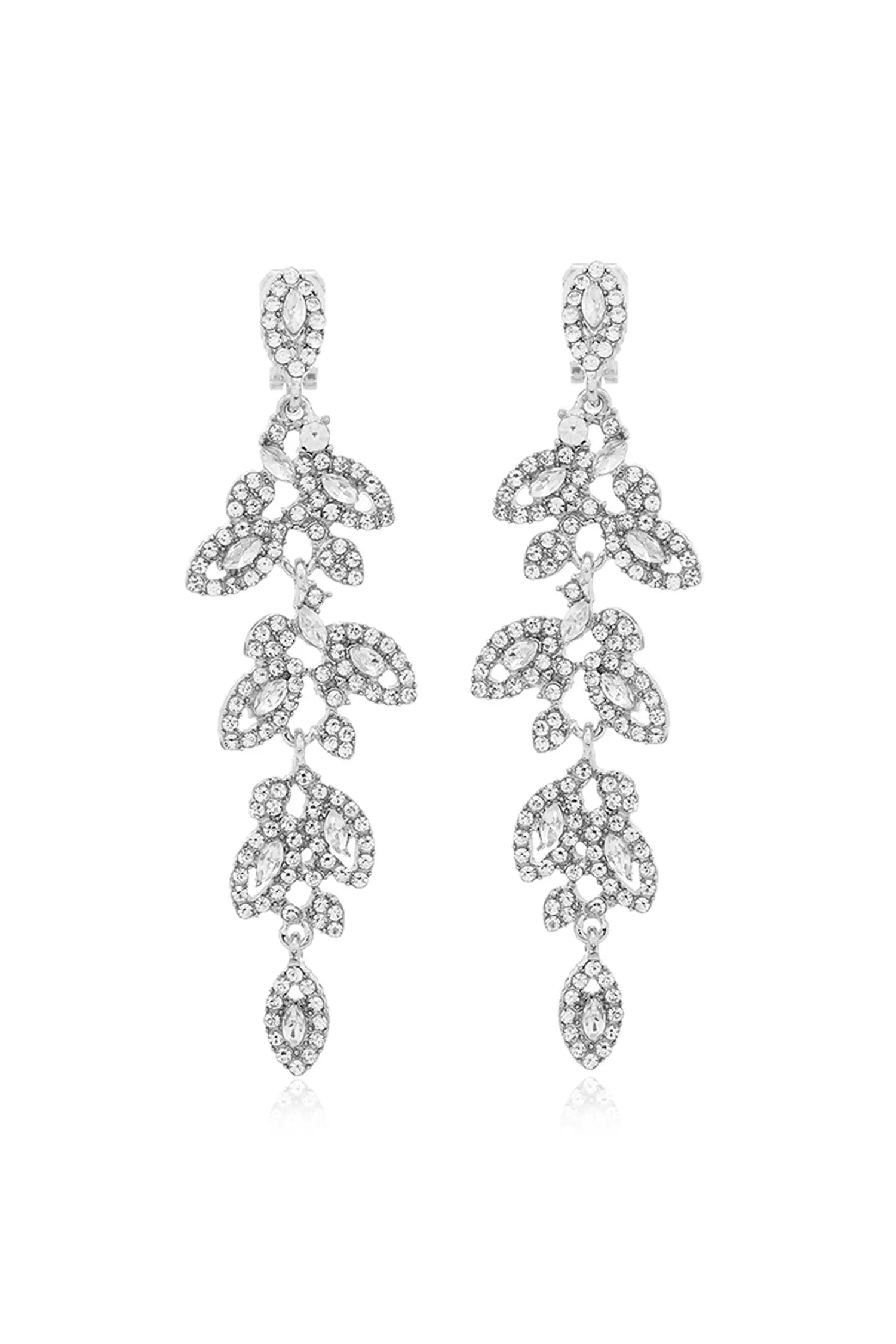 Silver Leaf Clip-On Earrings - Stylish Comfort Accessories
