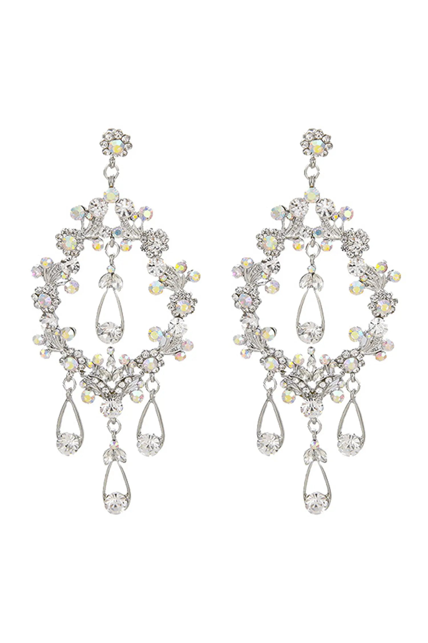 Silver Needle Dangling Waterdrop Earrings