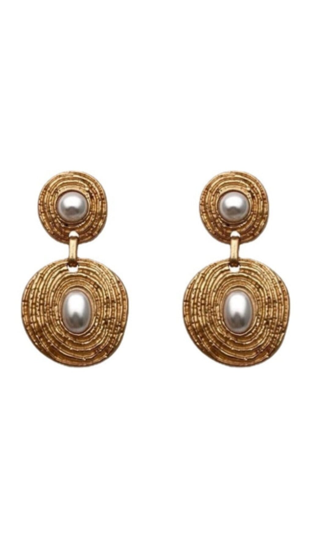 Pearl Spiral Circle Statement Earrings - Elegant Charm