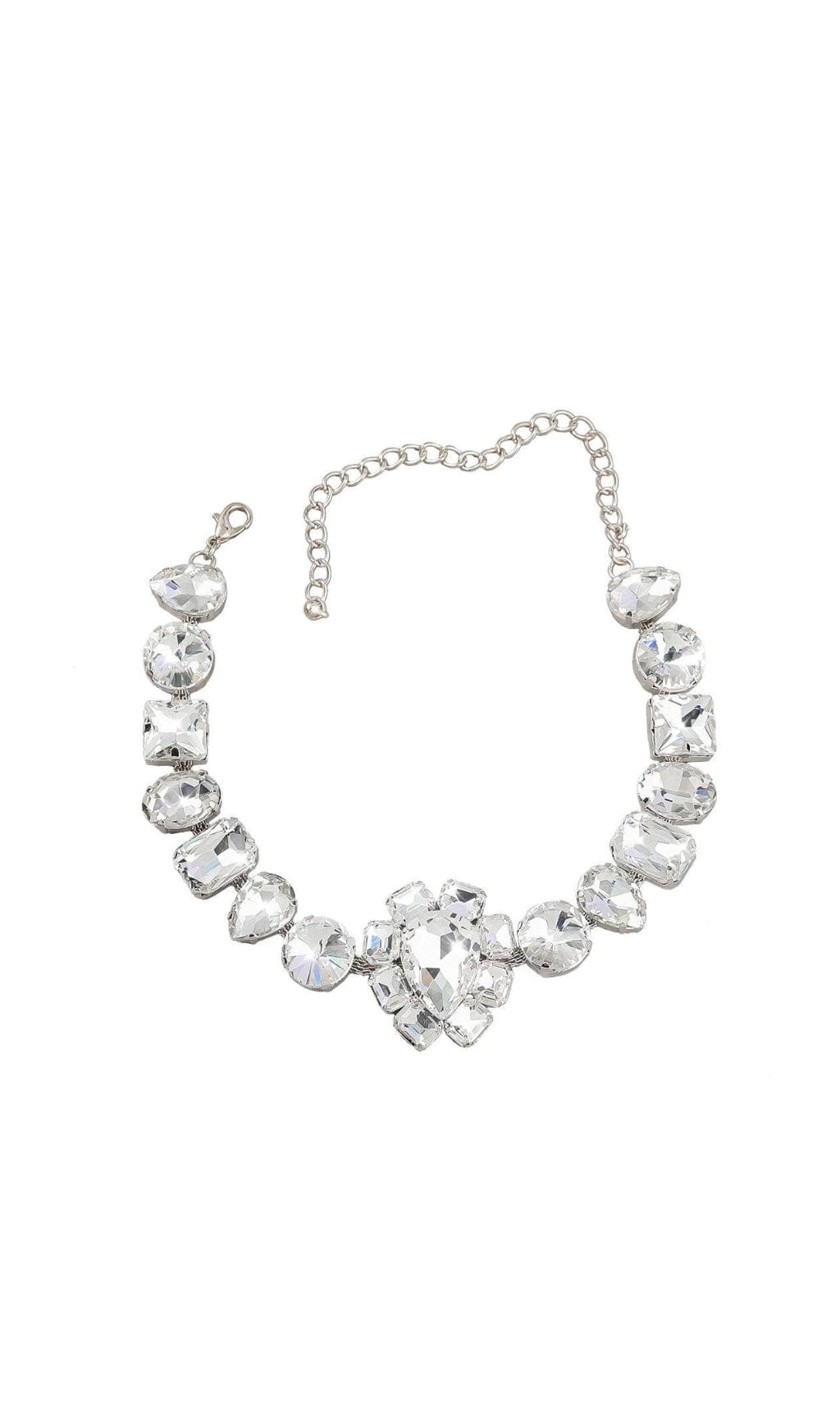 Dazzling Rhinestone Statement Necklace - Adjustable Length