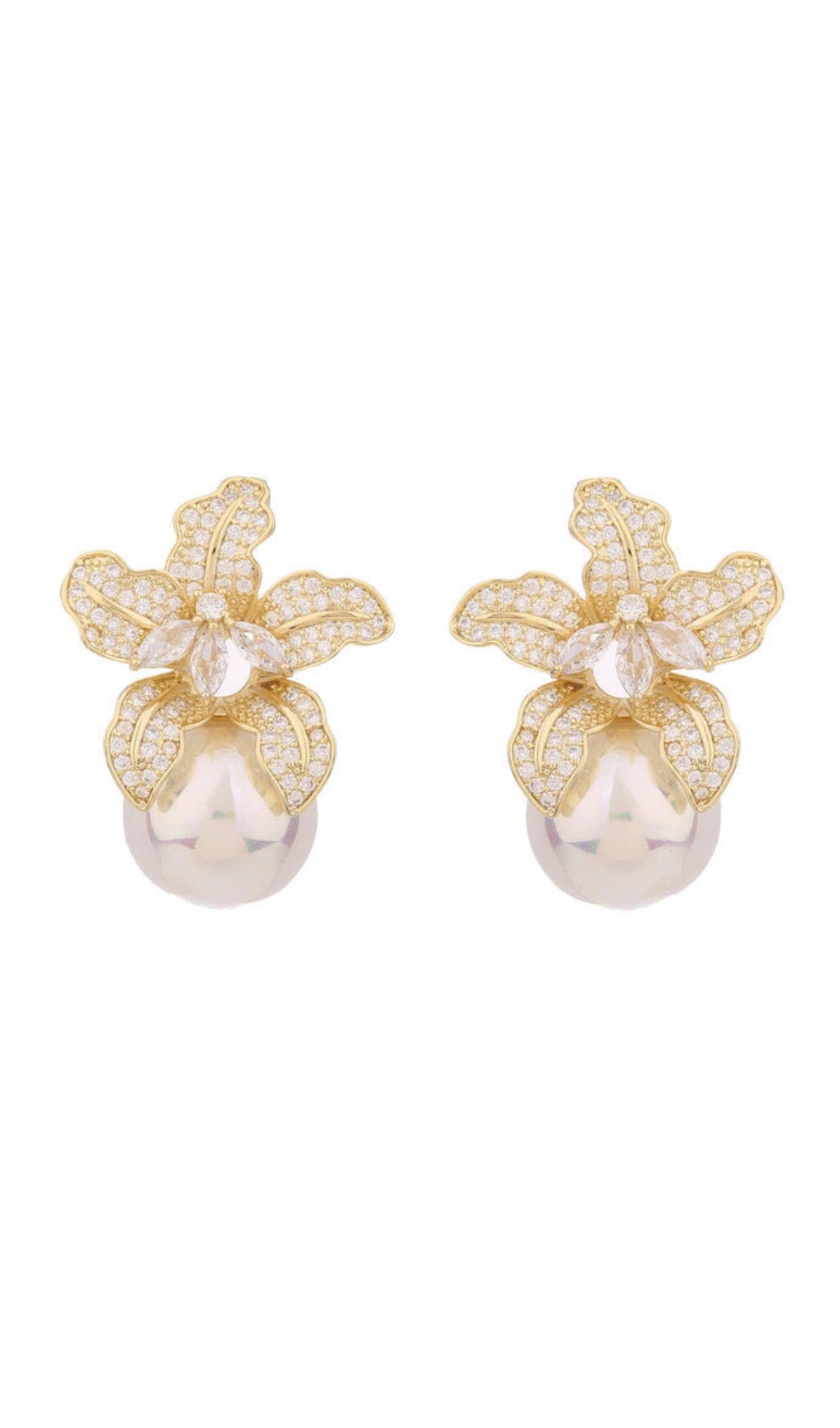 Gold Pearl Drop Earrings - Elegant Amara Design