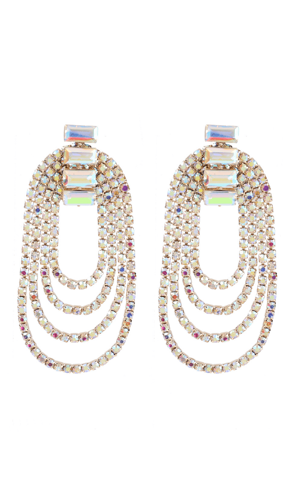 Chic Oval Tassel Earrings Set