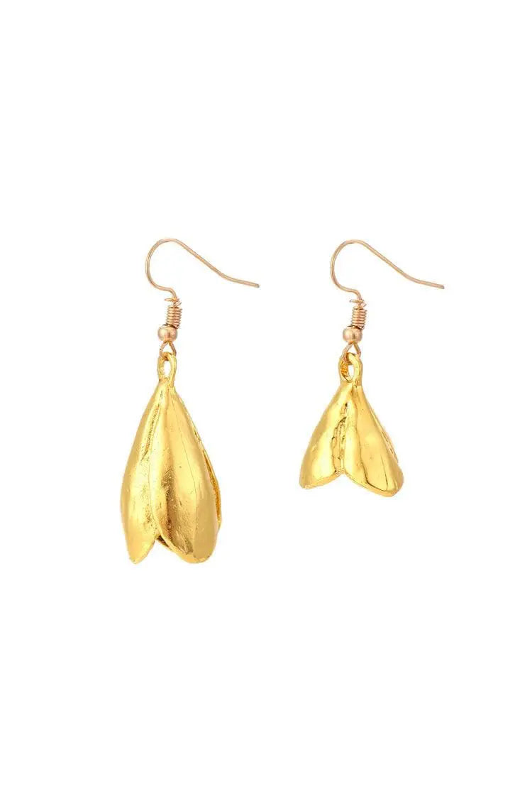 Gold Asymmetrical Stud Earrings - Energy-Boosting Style