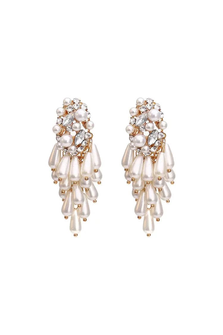 Delicate White Pearl Tassel Earrings - Elegant Statement Jewelry