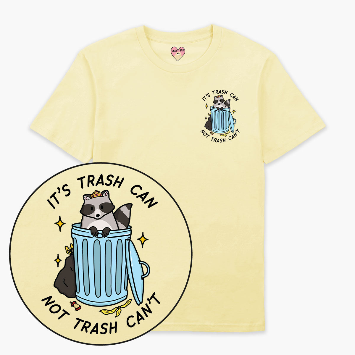 Yellow Organic Cotton Trash Can Graphic Tee