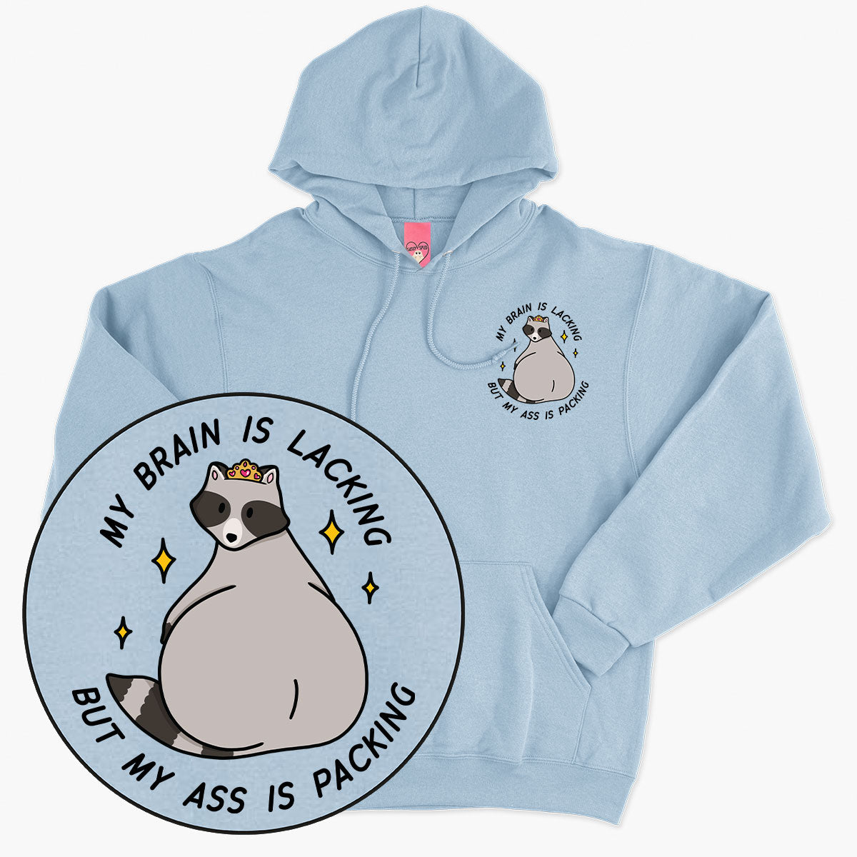 Cozy Cotton Printed Hoodie in Sky Blue by Sassyspud