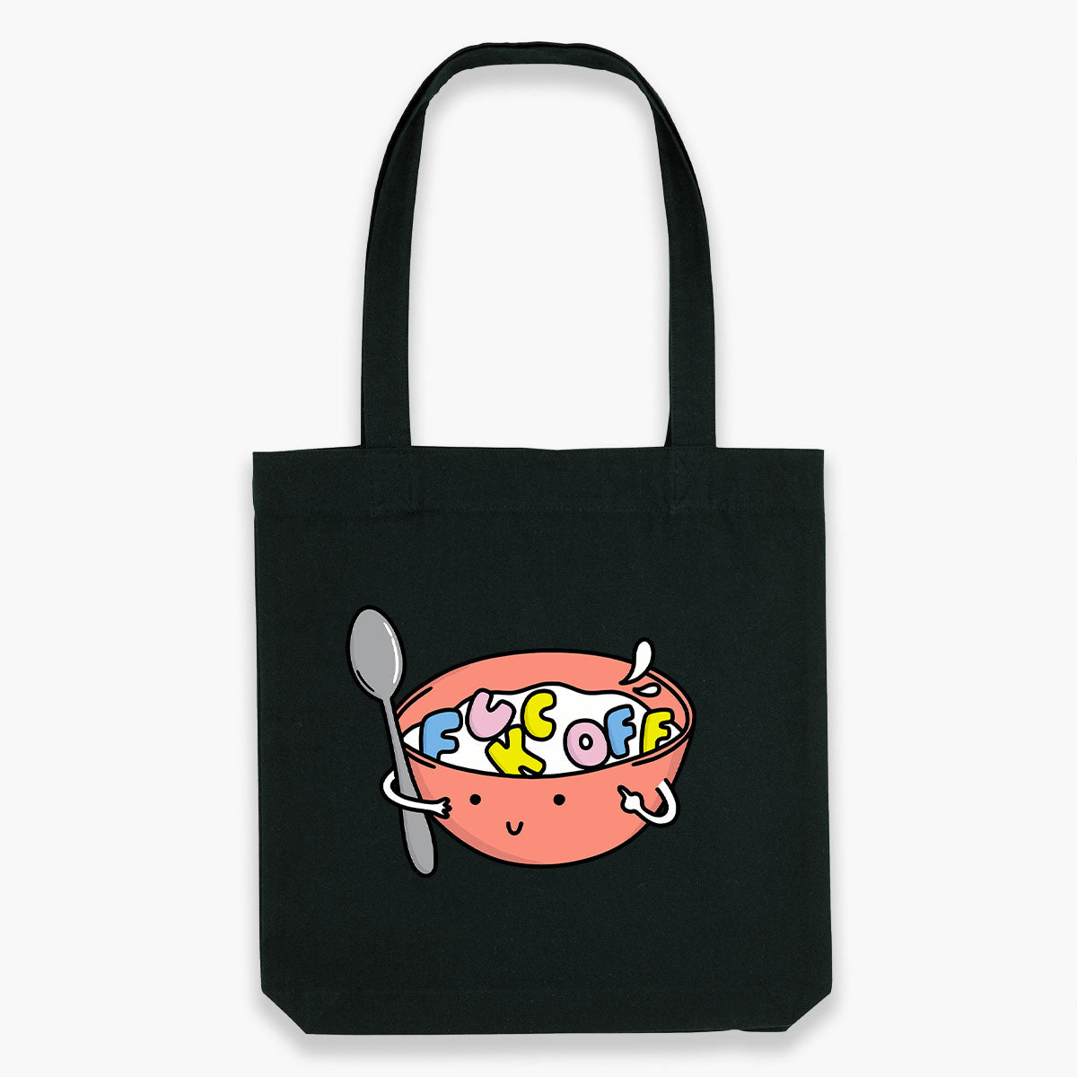 Sassy Cereal Print Organic Cotton Tote Bag