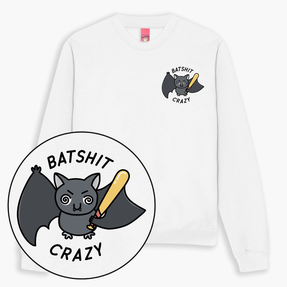 Cozy Bat Print Sweatshirt for Unisex Style