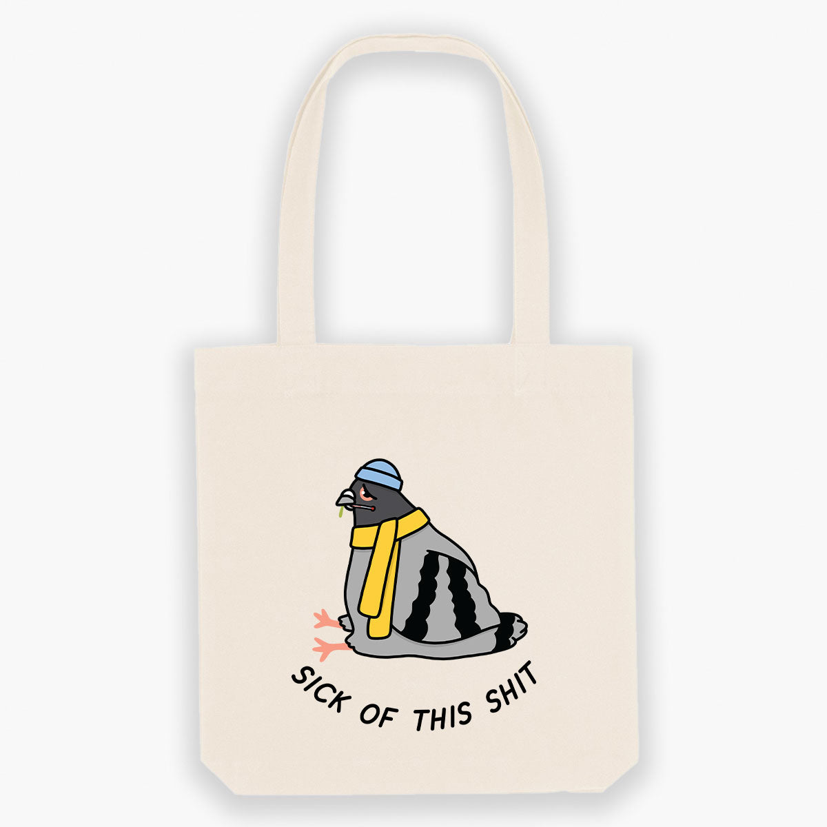 Durable Sassy Pigeon Tote Bag - Natural/Black/Grey