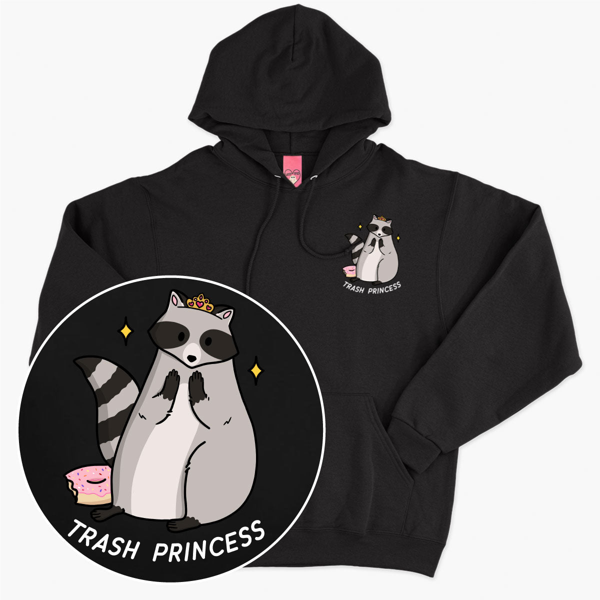 Printed Raccoon Hoodie for Unisex | Sustainable Cotton Blend