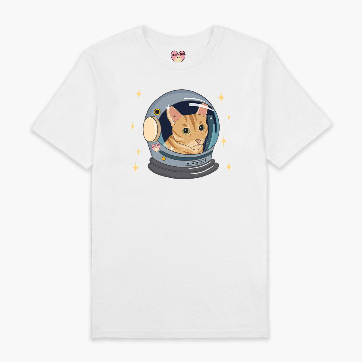 Space Galaxy Cat Print T-Shirt for Men and Women