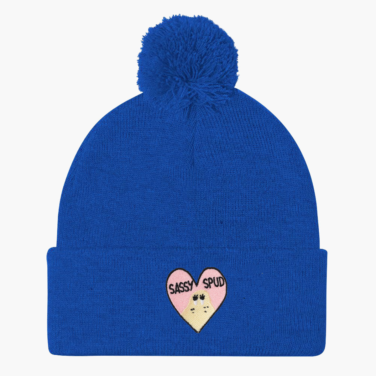 Embroidered Pom Pom Beanie Hat - Premium Quality Winter Accessories