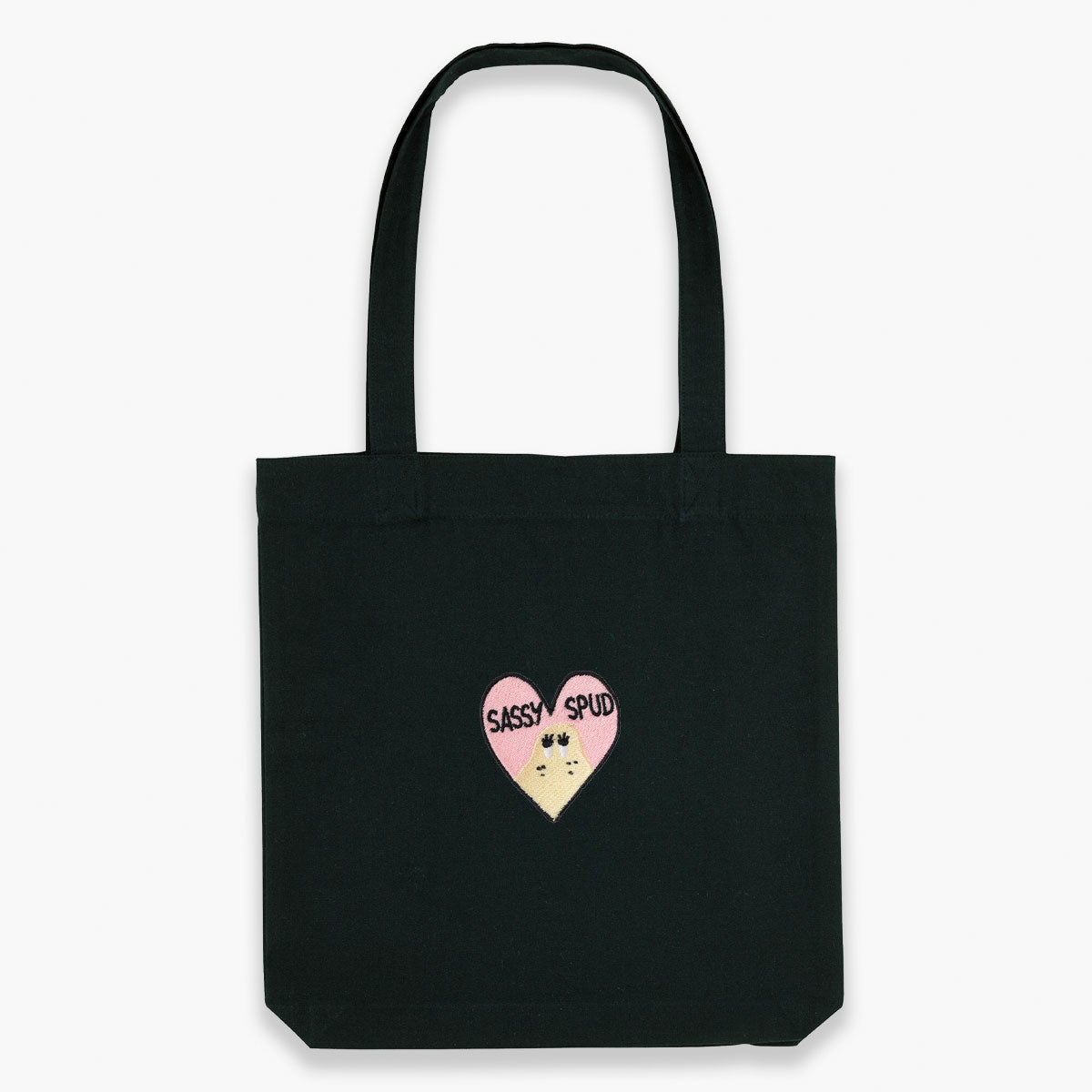 Embroidered Organic Cotton Tote Bag with Cute Detailing