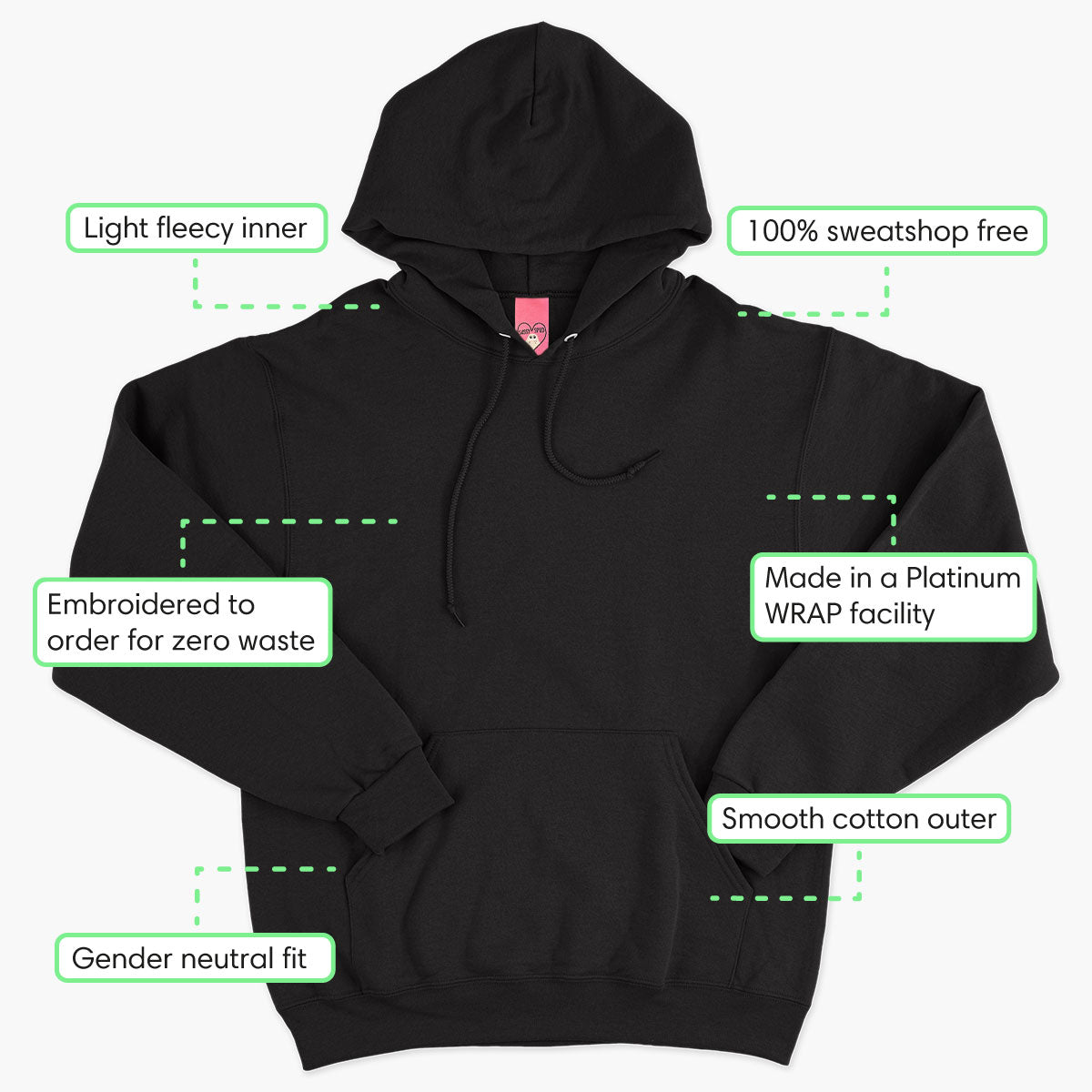 Embroidered Hummus Lovers Unisex Hoodie - Eco-Friendly