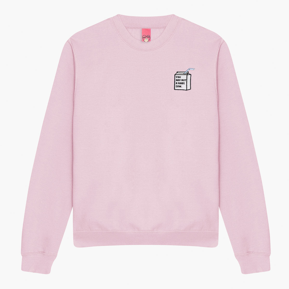 Baby Cow Embroidered Sweatshirt - Unisex Cute Embroidery Detail