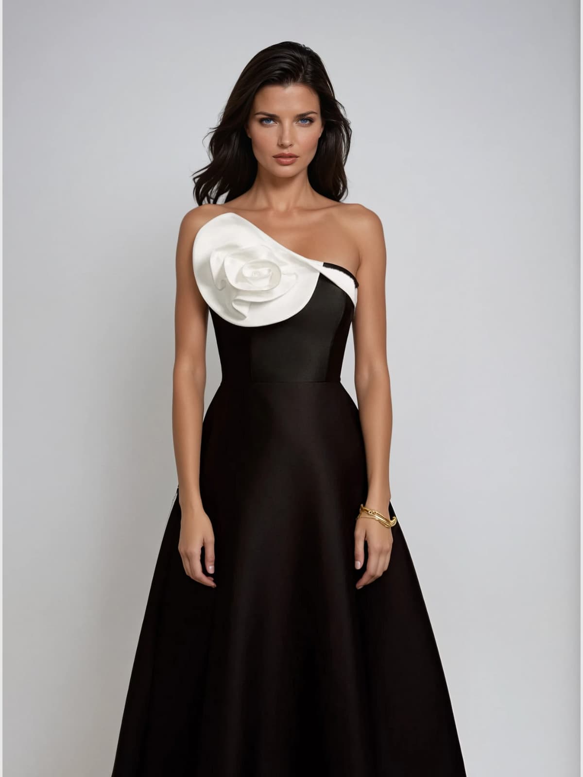 Elegant Satin Floral Maxi Dress