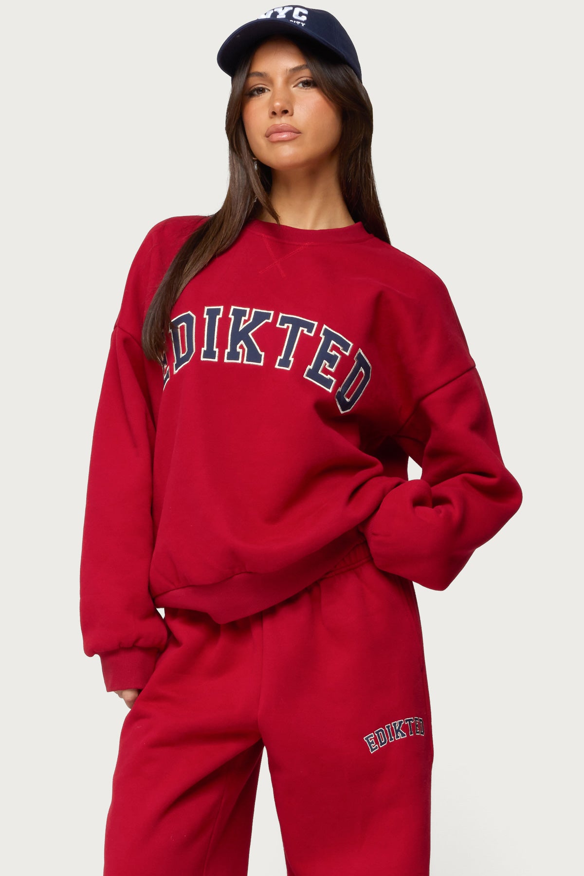 Red Sweatshirt for Men, Comfort Fit Stylish Apparel