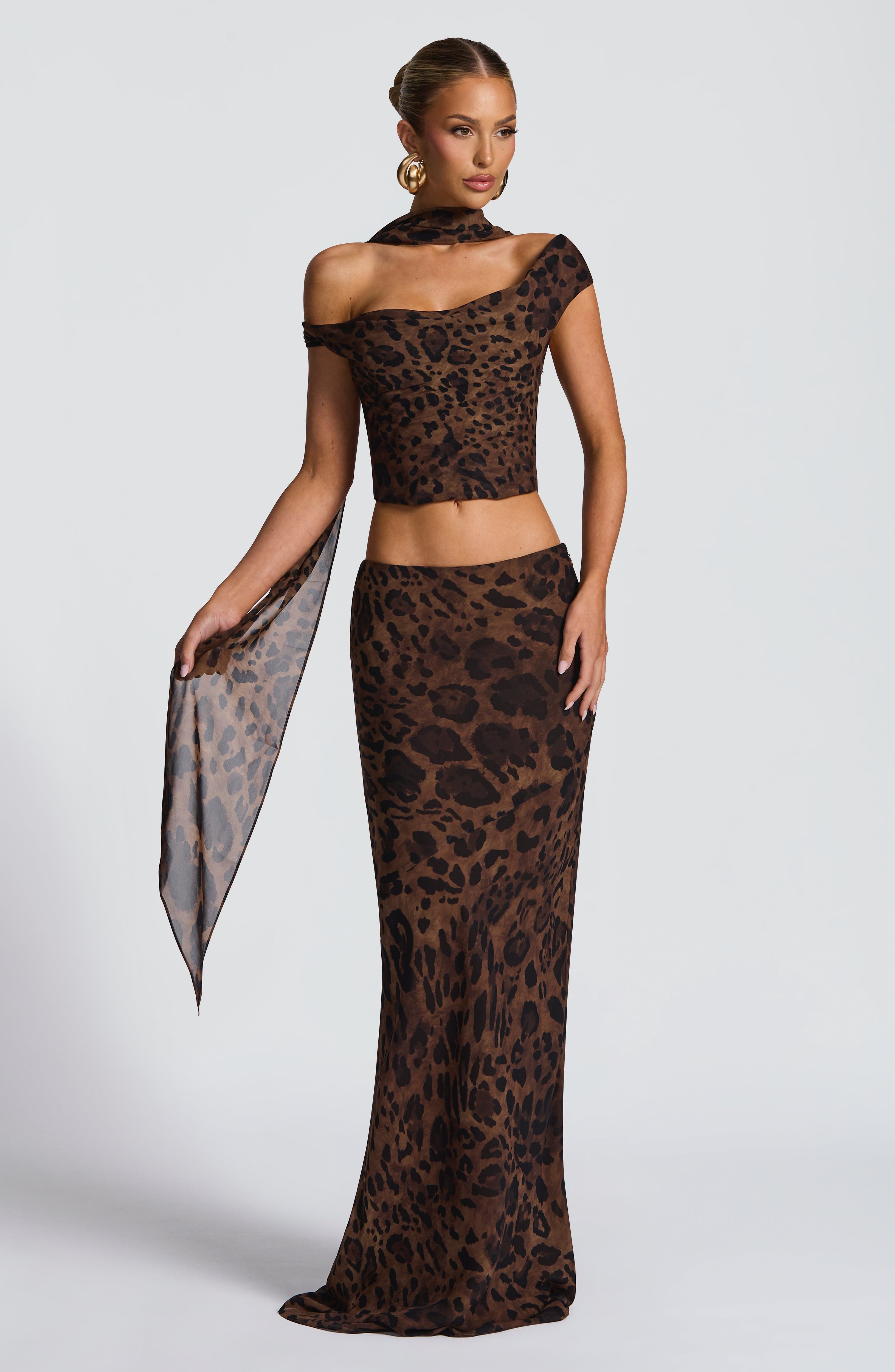 Leopard Print Chiffon Scarf - Chic & Sophisticated Accessory