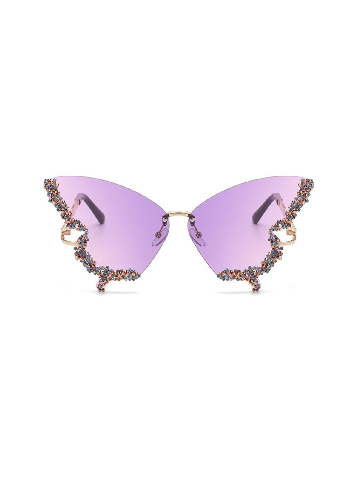 Purple Crystal Butterfly Sunglasses for Festivals