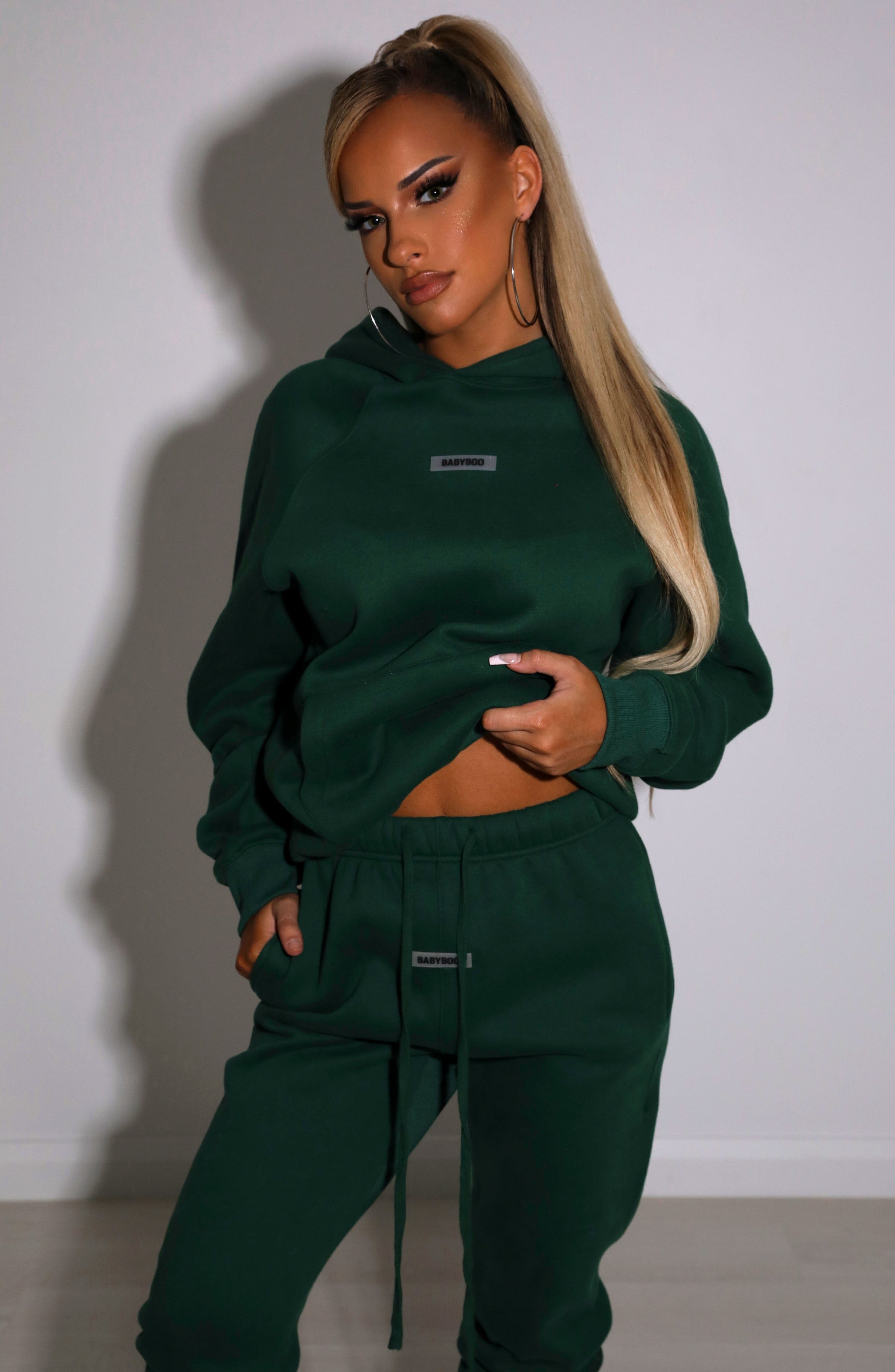 Emerald Cotton Fleece Hoodie - Oversized Fit