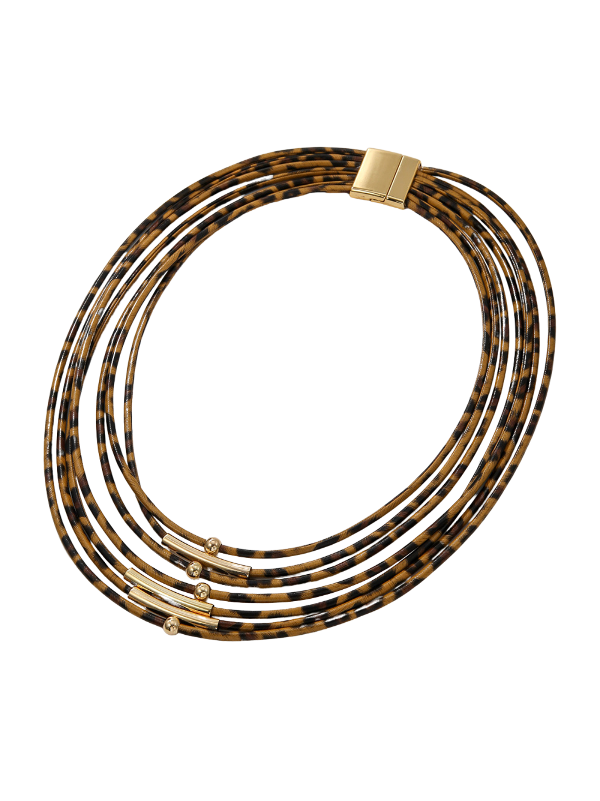 Leopard Print Multi-Layered Necklace for Bold Style