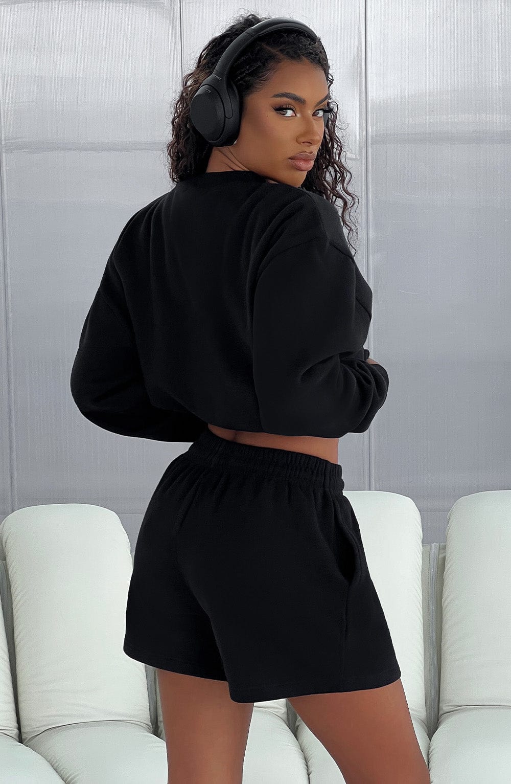 Cozy Studio Black/Charcoal Sweater for Women - 100% Cotton