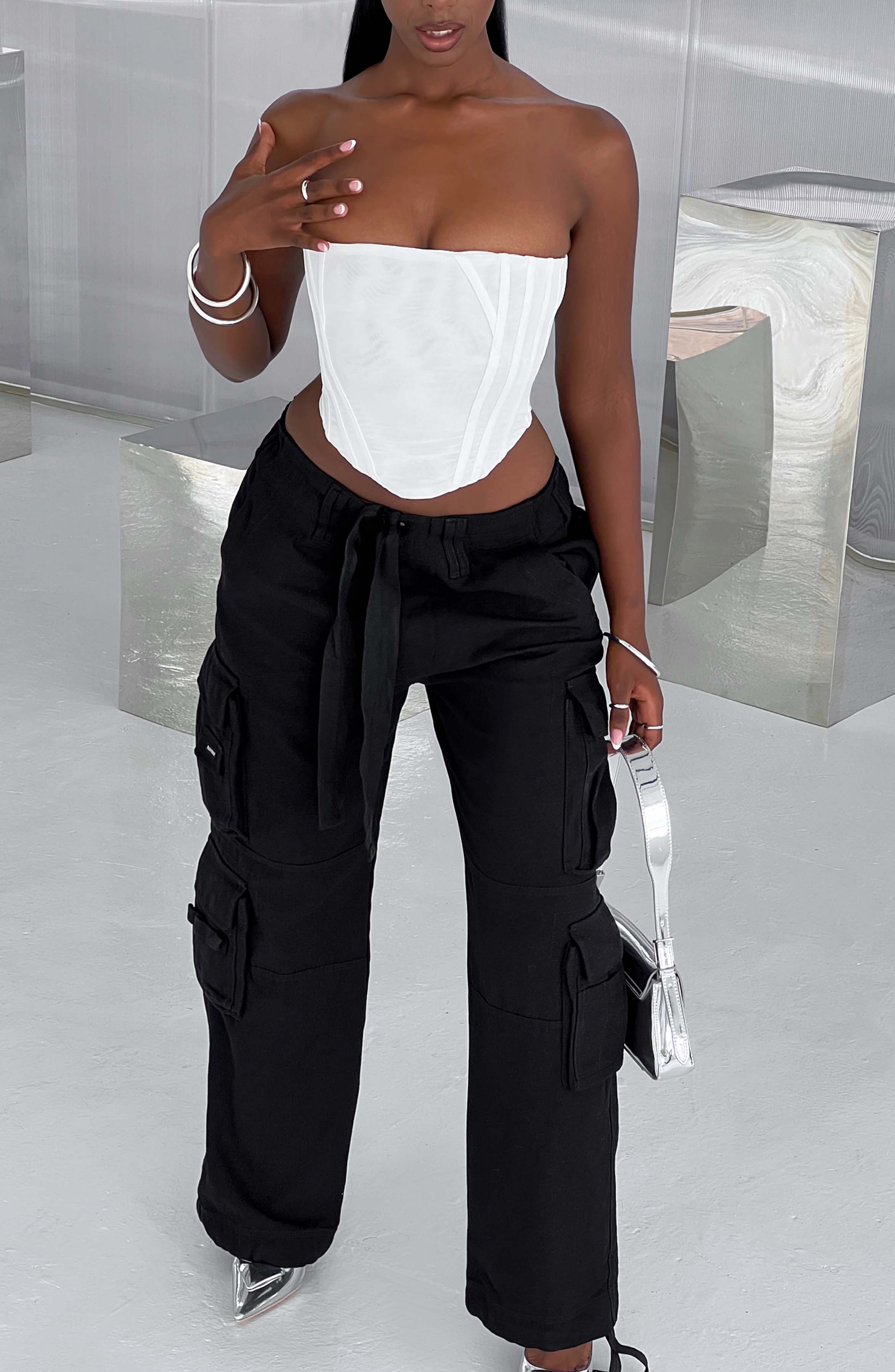 Black Cargo Pants for Y2K Revival Style