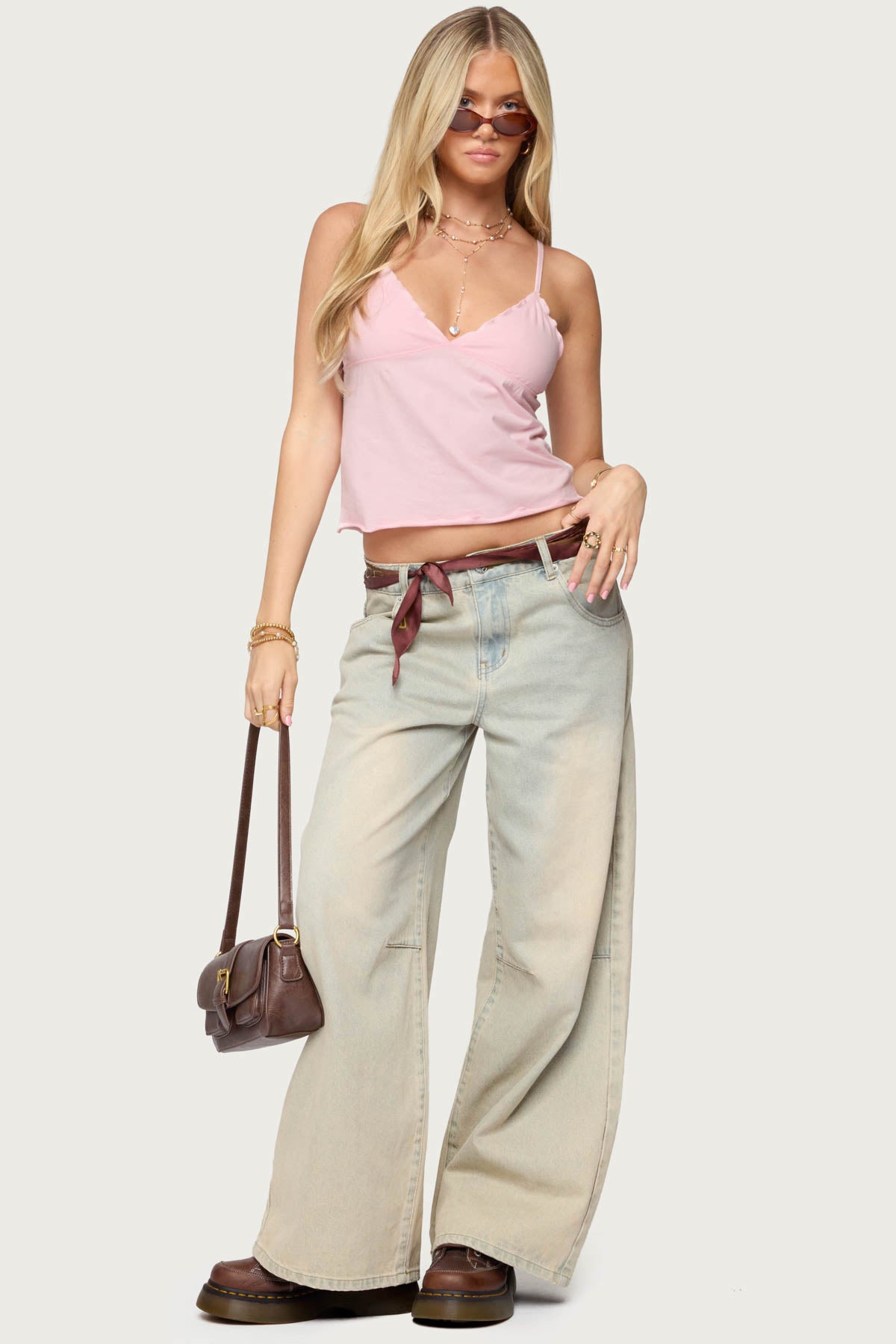 Light Pink Babydoll Tank Top for Women