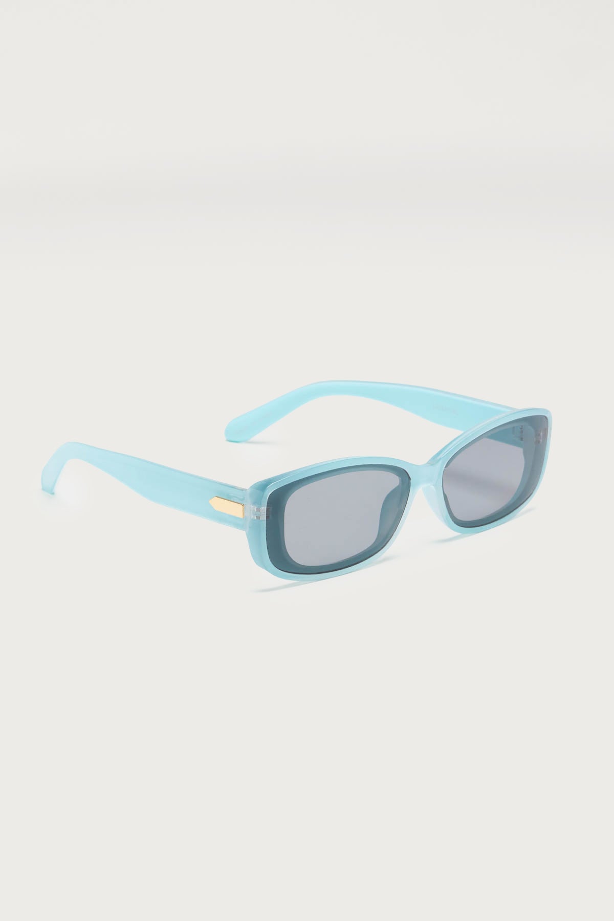 Blue Rectangle Sunglasses UV Protection Metal Detailing
