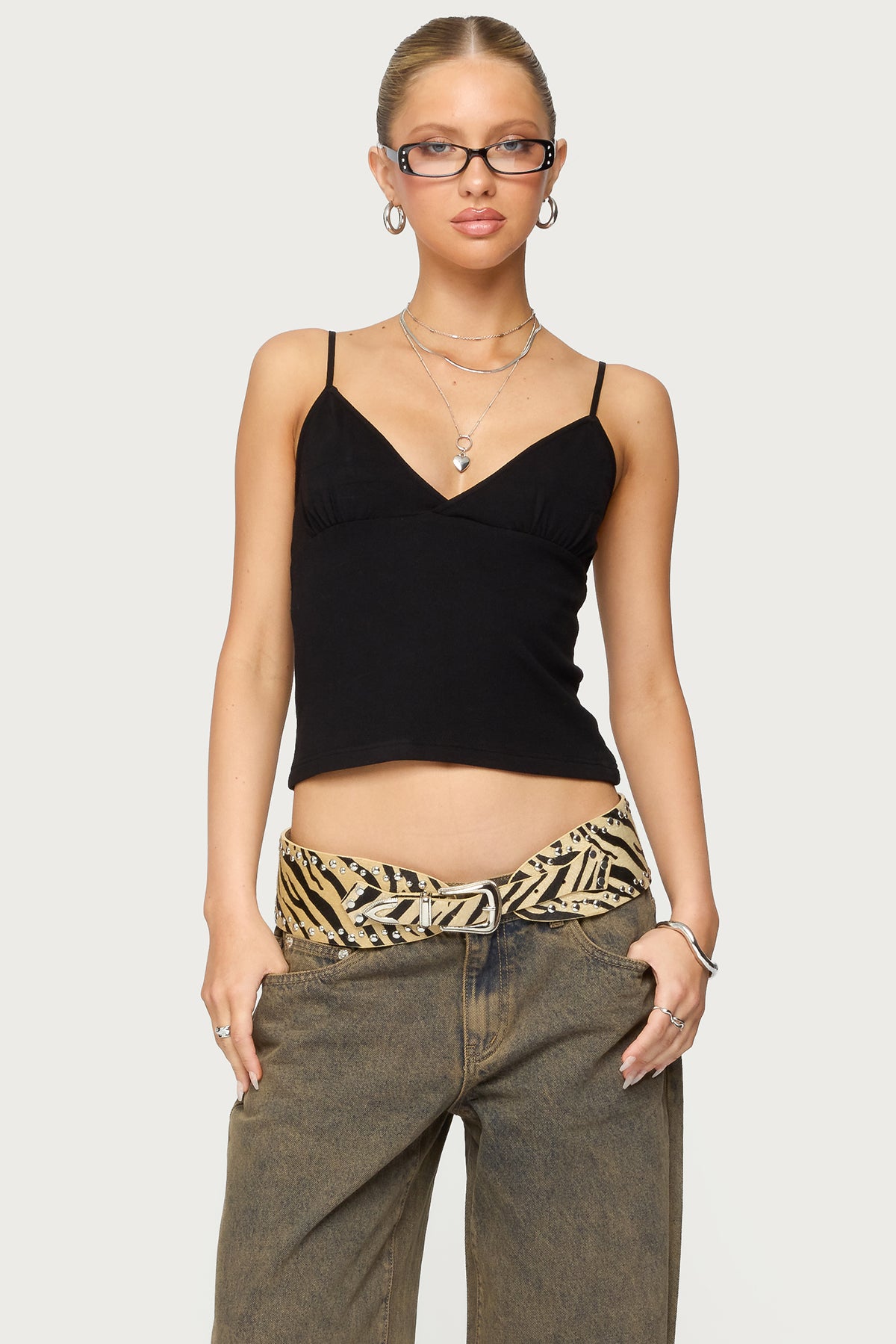 Black V-Neck Tank Top