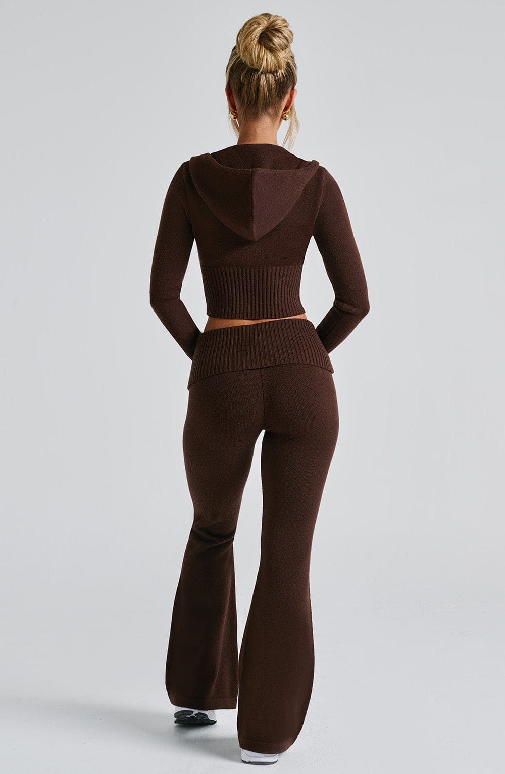 Chocolate Knit Flare Pants - Versatile & Stylish