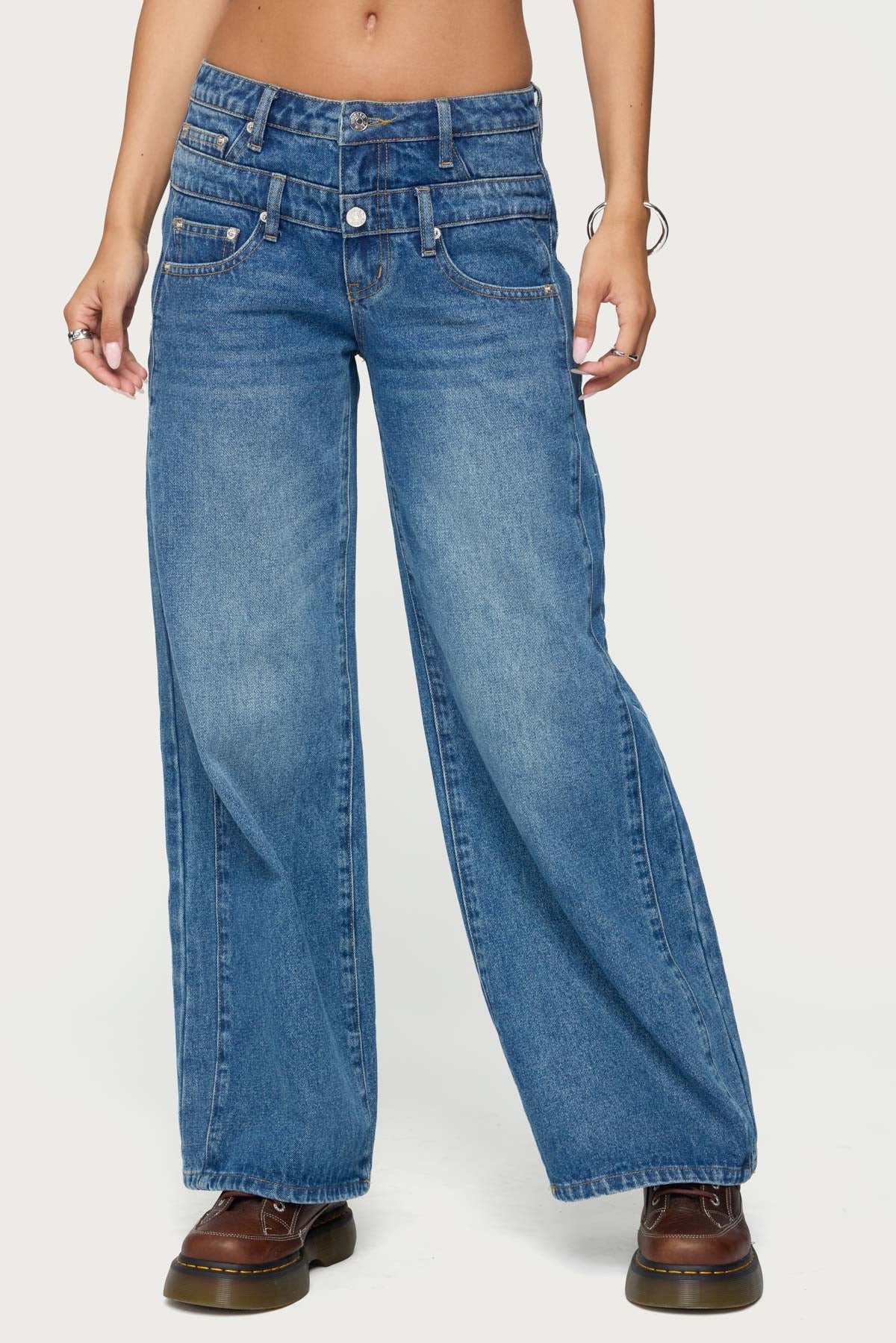 Blue Layered Denim Jeans