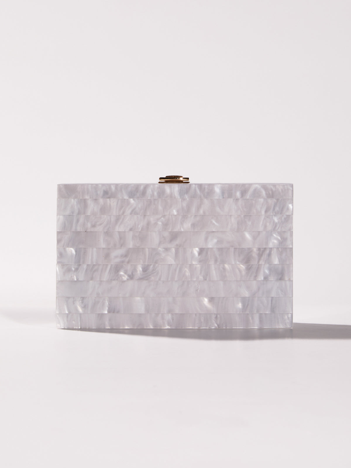 White Acrylic Convertible Clutch - Modern Elegant Shoulder Bag