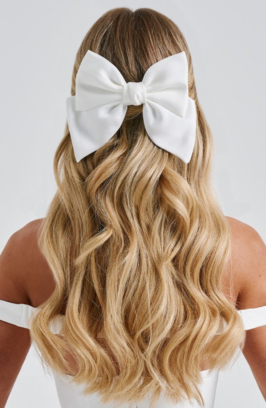 Ivory Satin Bow Hair Clip for Elegant Looks