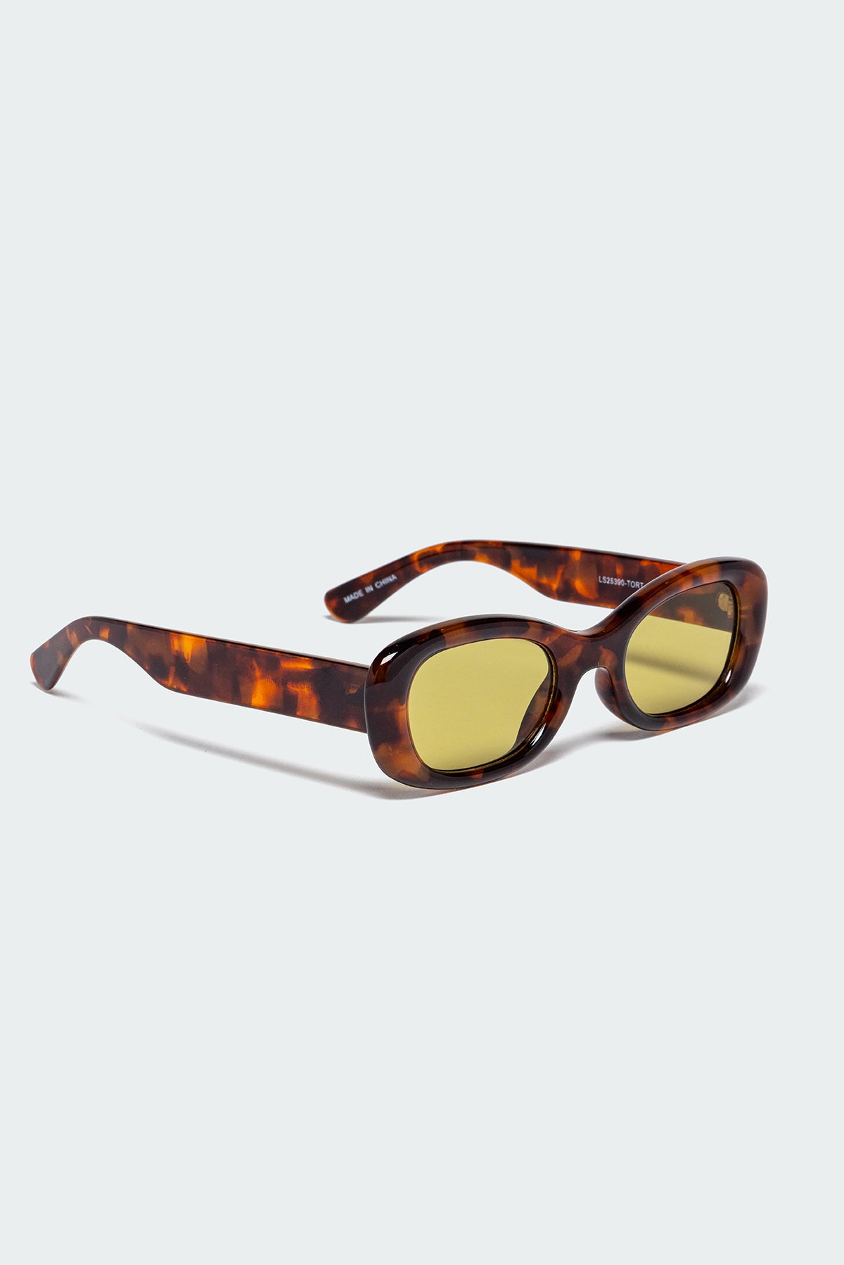 Brown Tortoise Square Sunglasses Polycarbonate Frame UV Protection
