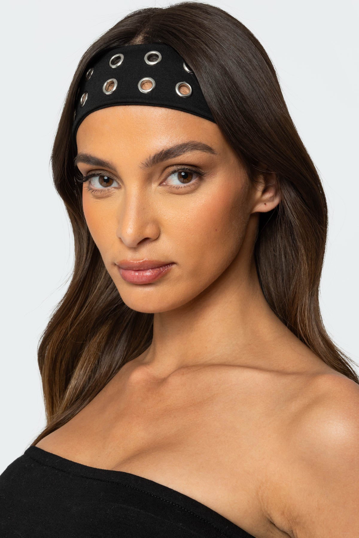 Black Grommet Headband Stylish Hair Accessory