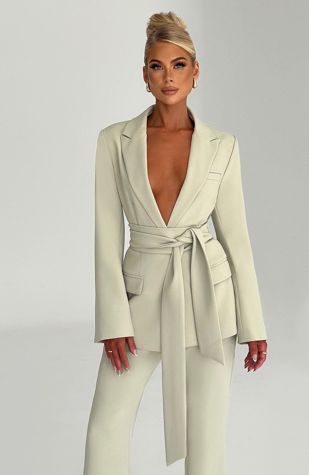Sage Tailored Suit Jacket - Premium Soft Fabric