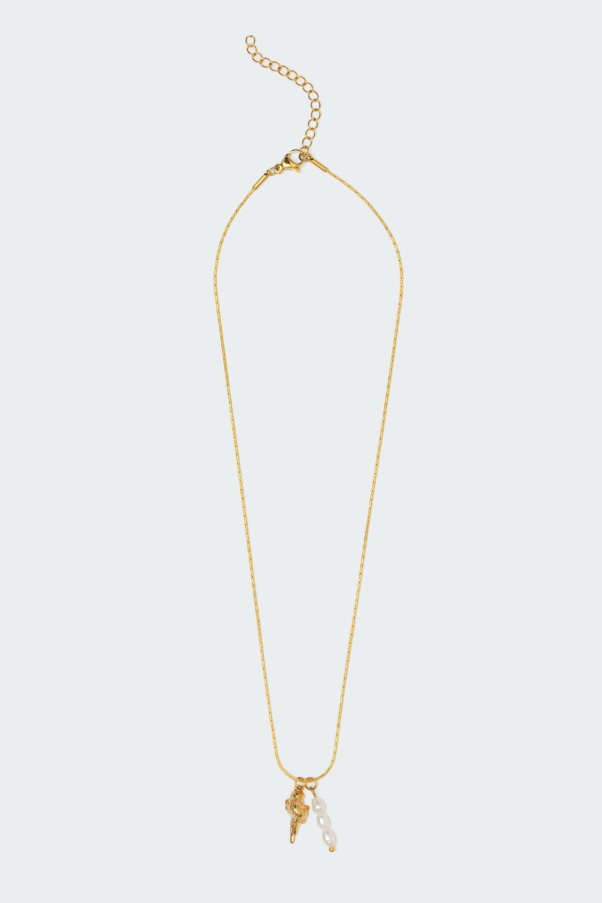 Gold Mixed Pendant Necklace Adjustable Chain