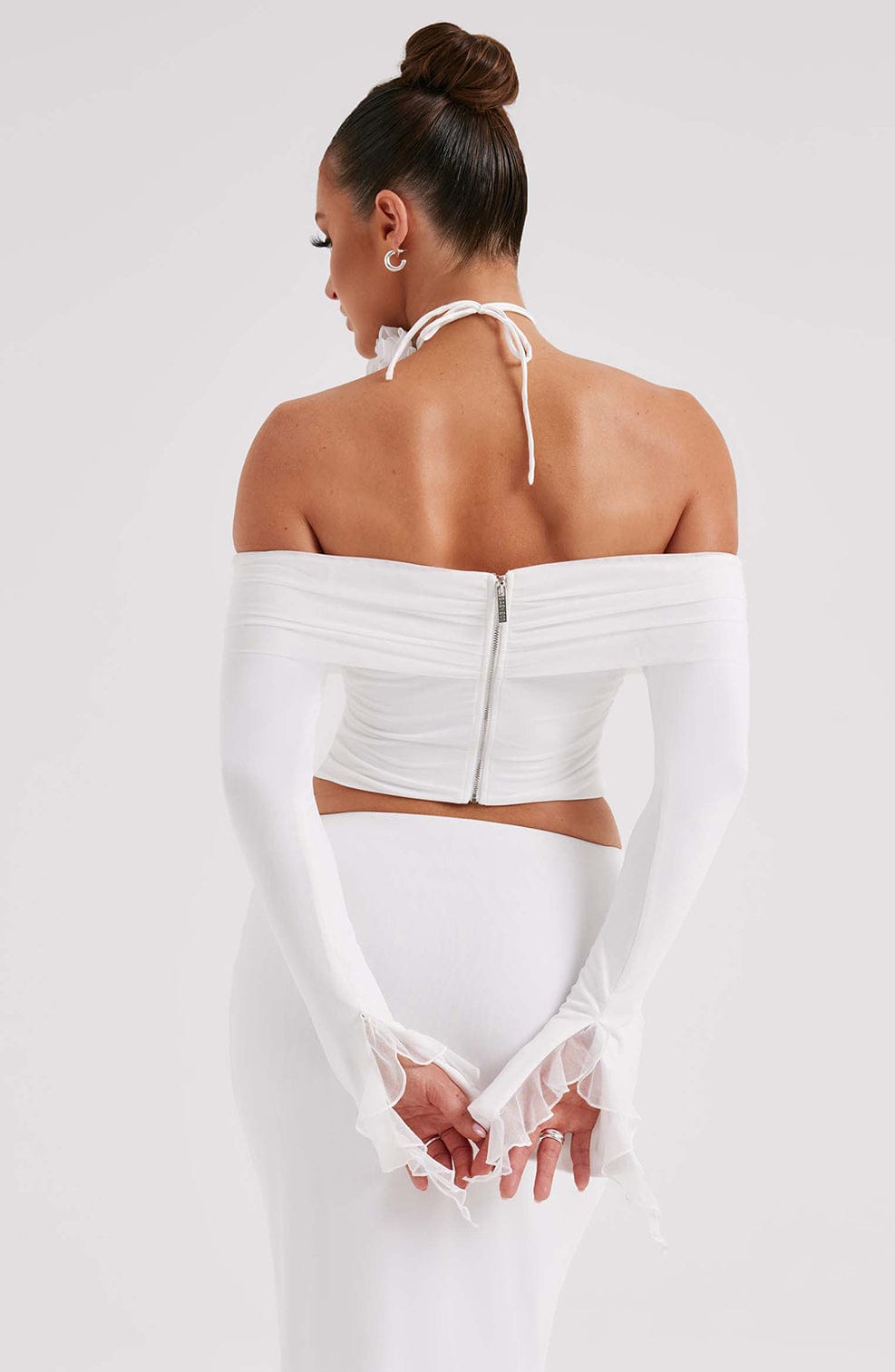 Floral Mesh Cropped Top - Figure-Hugging Style