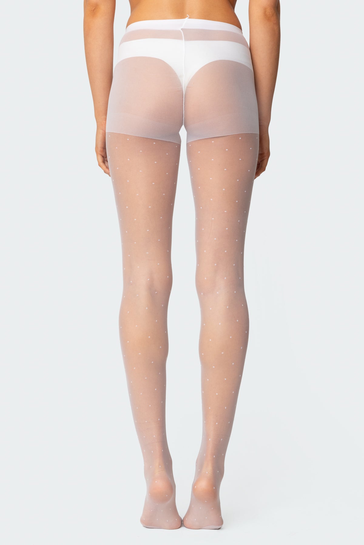 White Sheer Polka Dot Womens Tights