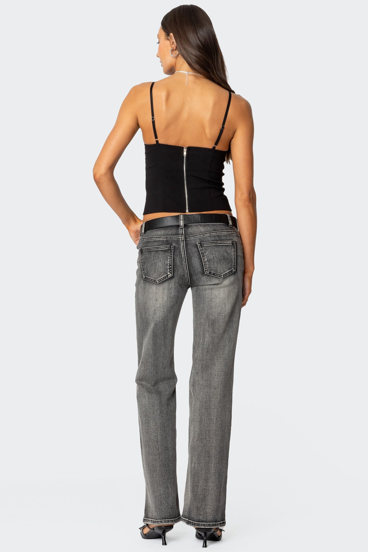 Black Cut Out Tank Top Womens Sleeveless Top